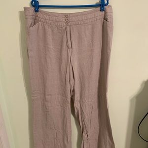 Cato Tan Linen Pants 20W